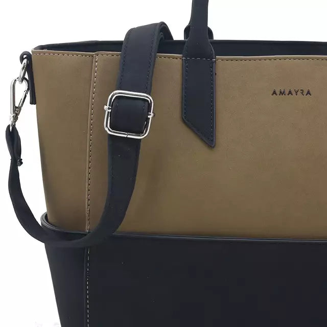 Cartera Amayra Mujer Negra y Visón – Diseño Elegante y Funcional para Uso Diario