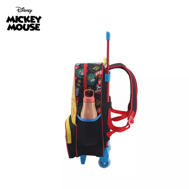 Mochila con carro disney mickey 16" colores alegres
