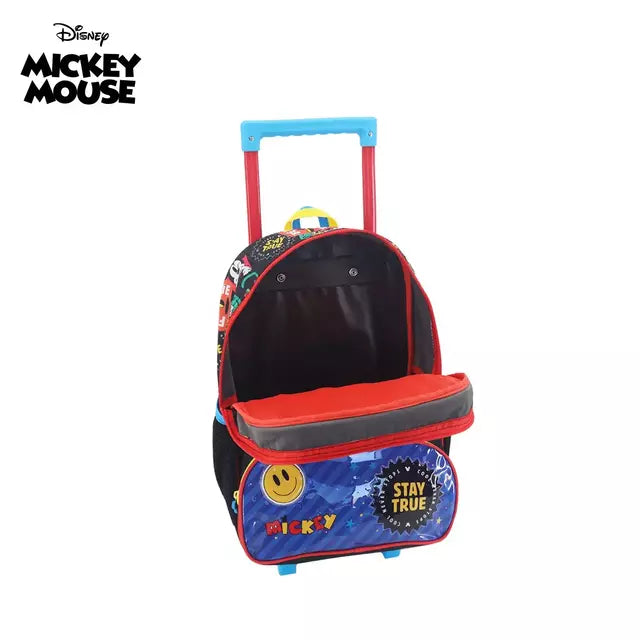 Mochila con carro disney mickey 16" colores alegres