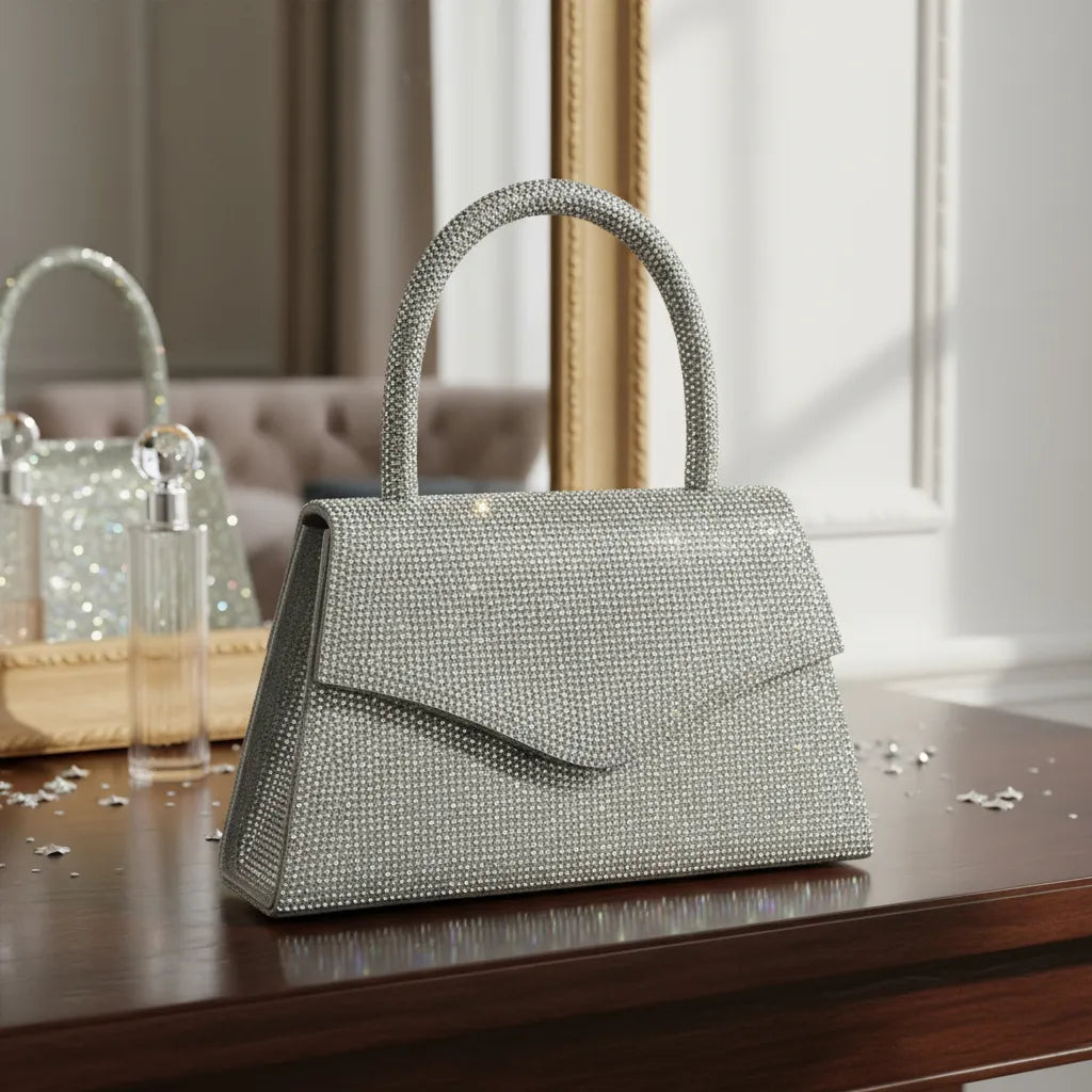 Cartera De Mujer Clutch Strass Sobre Asa Fiesta Boda Noche