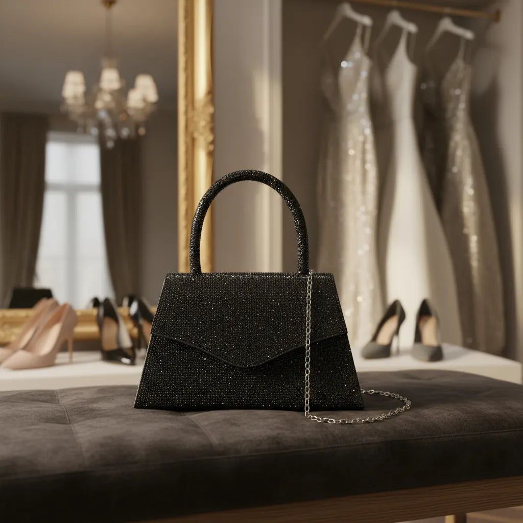 Cartera De Mujer Clutch Strass Sobre Asa Fiesta Boda Noche