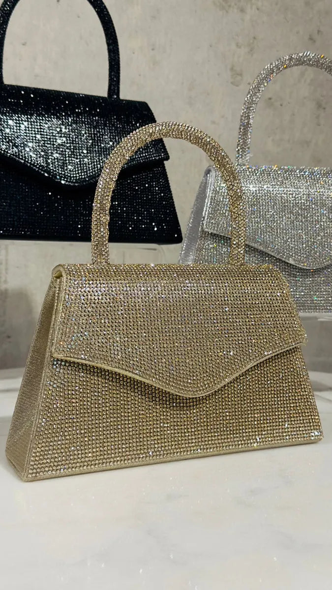 Cartera De Mujer Clutch Strass Sobre Asa Fiesta Boda Noche