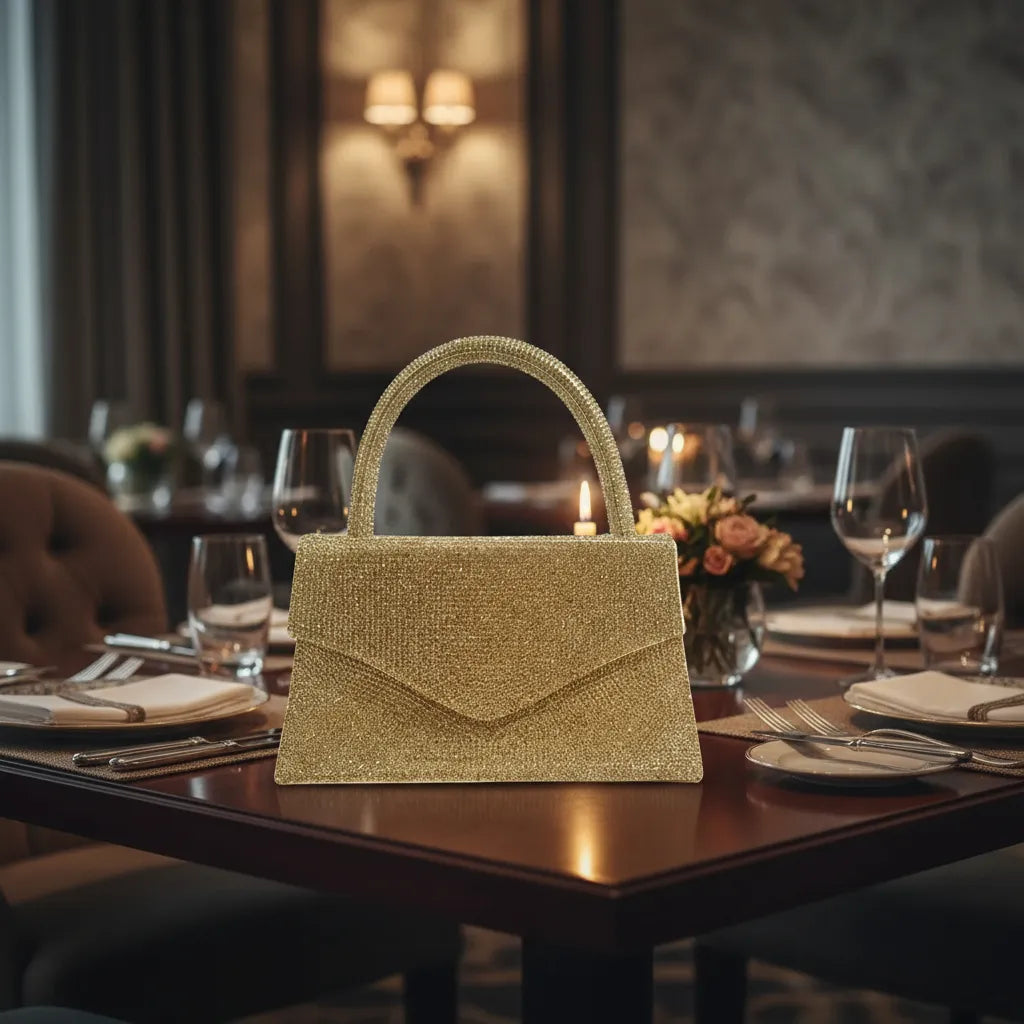 Cartera De Mujer Clutch Strass Sobre Asa Fiesta Boda Noche