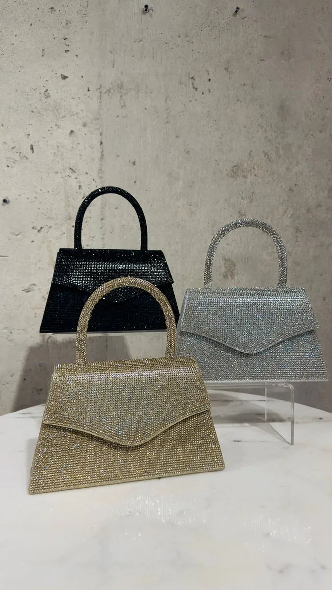 Cartera De Mujer Clutch Strass Sobre Asa Fiesta Boda Noche