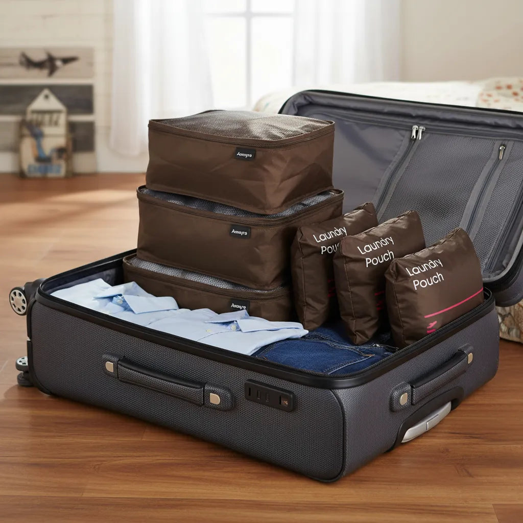 Organizador De Viaje 6 Piezas Amayra Equipaje Travel Amplio
