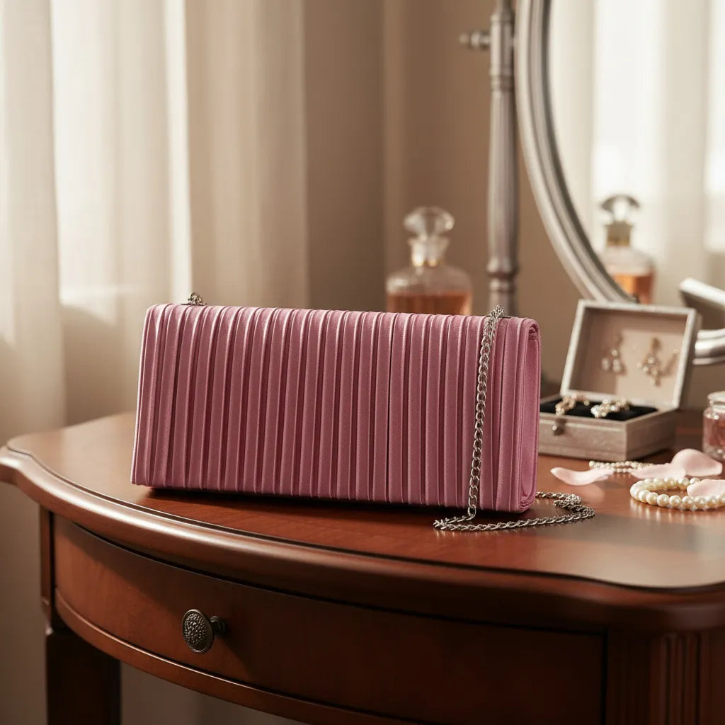 Cartera De Mujer Satin Clutch Fiesta Boda Sobre Noche