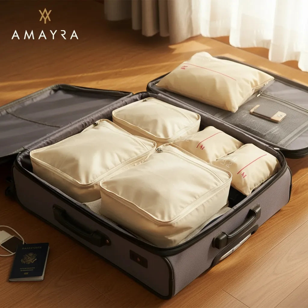 Organizador De Viaje 6 Piezas Amayra Equipaje Travel Amplio