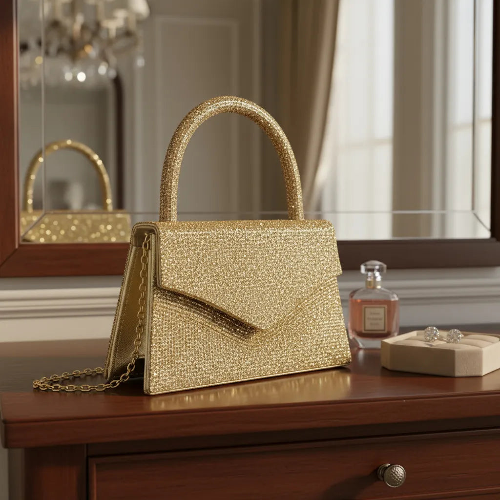 Cartera De Mujer Clutch Strass Sobre Asa Fiesta Boda Noche