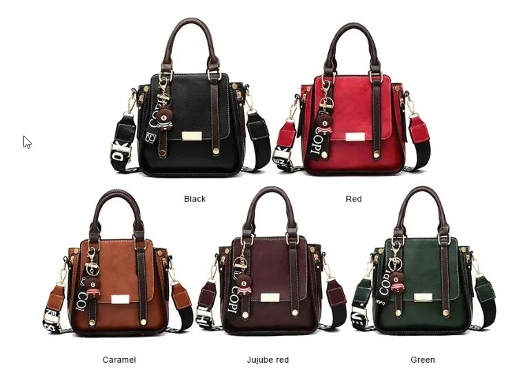 Cartera Mujer Bandolera Teddy Retro Ecocuero Colgante Moda Roja