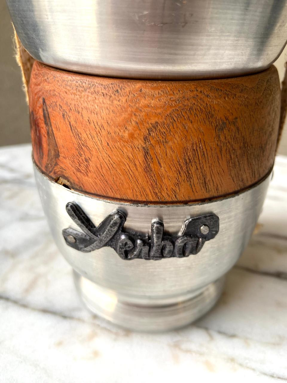 Kit Yerbero y matero de algarrobo incluye recipiente yerba-azucar