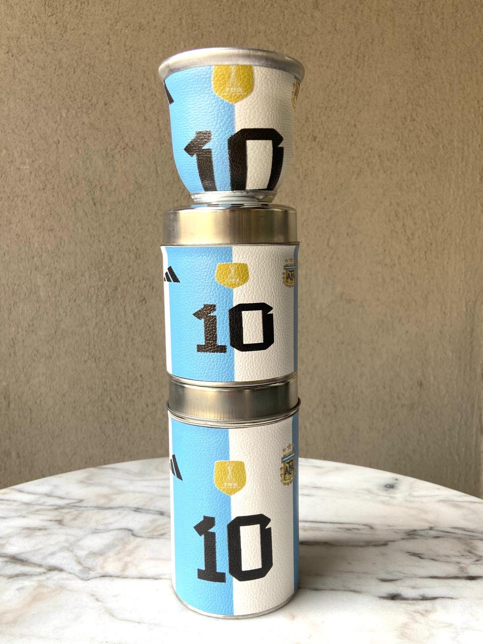 Juego de mate argentino con diseño camiseta N°10