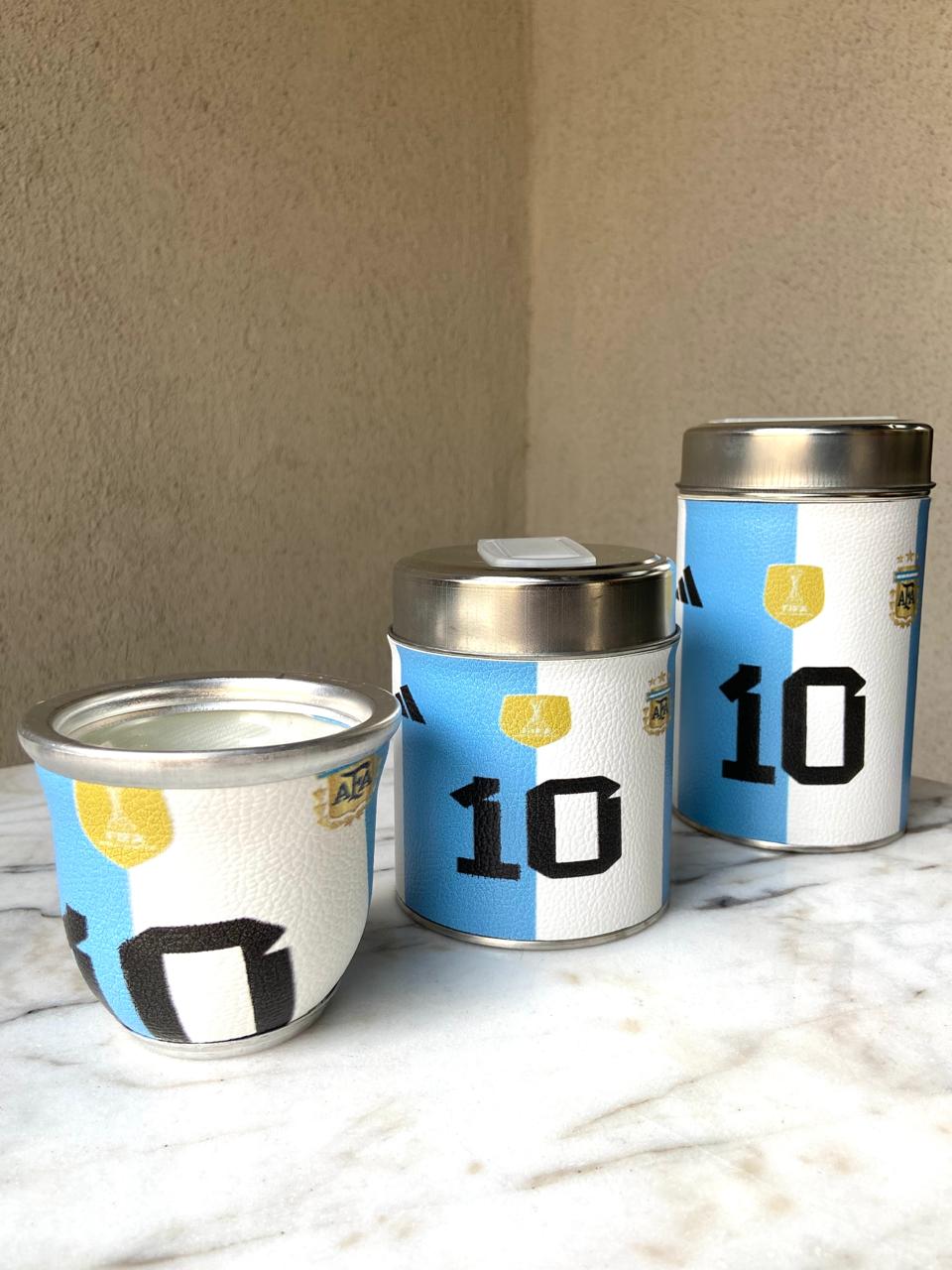 Juego de mate argentino con diseño camiseta N°10