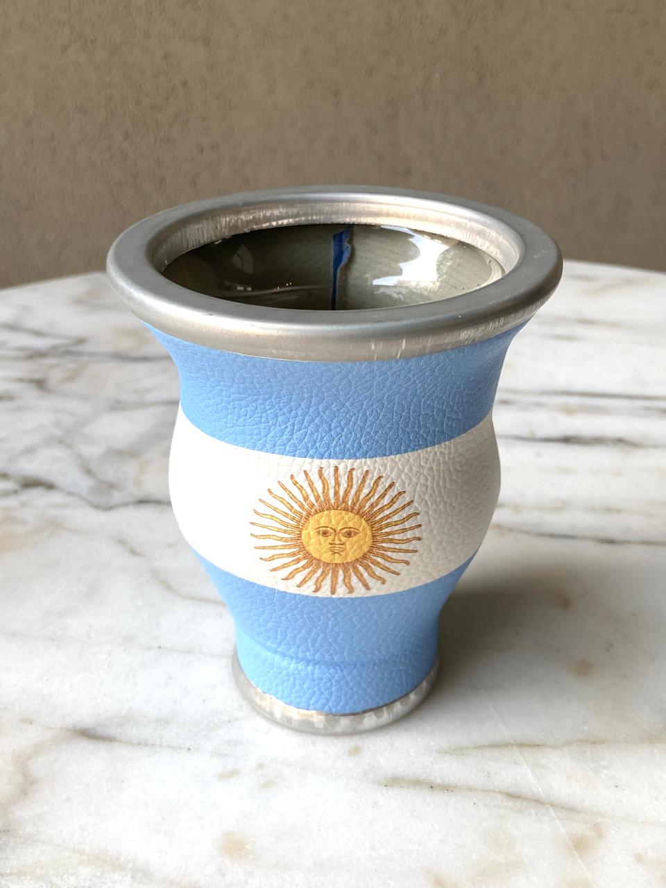 Mate Vidrio bandera Argentina edicion especial con bombilla