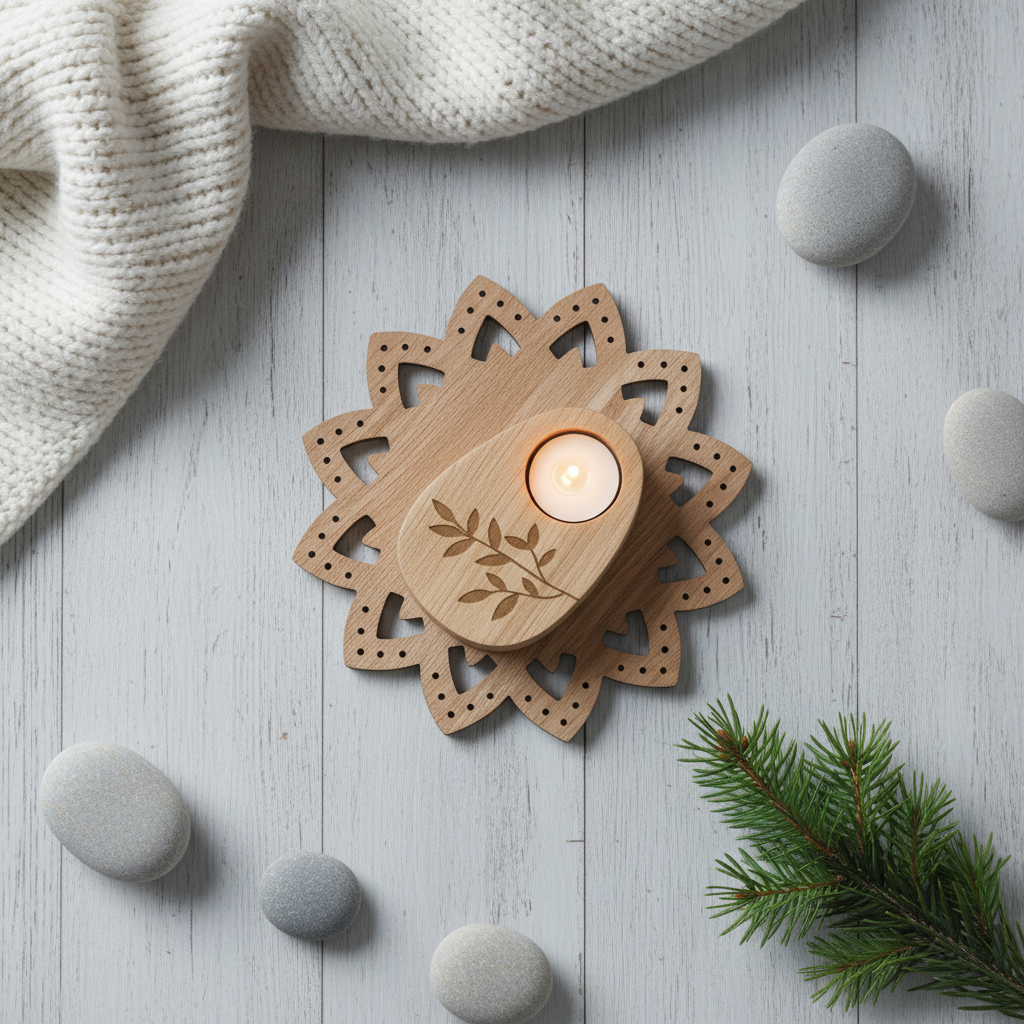 Bandeja decorativa estilo chic — Diseño flor calado decoración