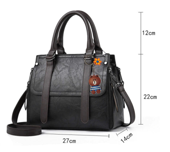 Cartera Bandolera Big Teddy Importada Ecocuero Colgante Oso