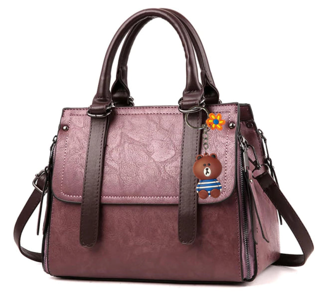 Cartera Bandolera Big Teddy Importada Ecocuero Colgante Oso