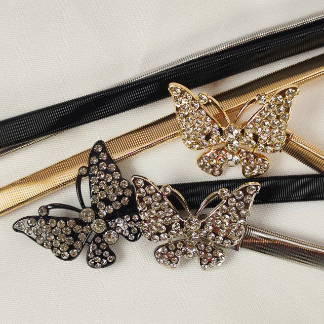 Cinto Caderin Elastizado Metalizados con Strass Varios Diseños