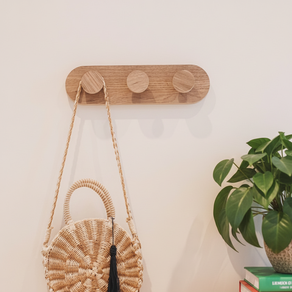 Perchero con 3 Botones Colgadores | Diseño Original tipo Botón en Melamina de Alta Calidad