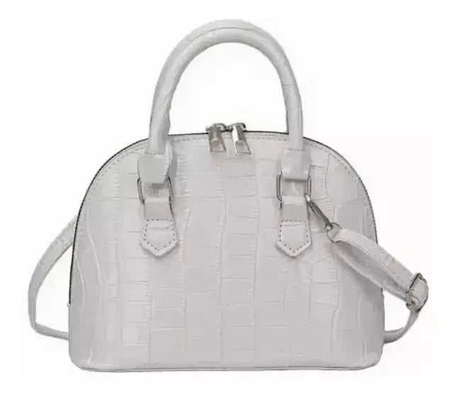 Cartera Mujer Bandolera Importada Croco Charol Ovalada Tortu