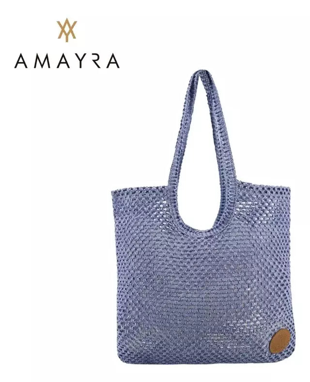 Cartera Mujer Bolso Playero De Rafia Amayra Combinados Moda