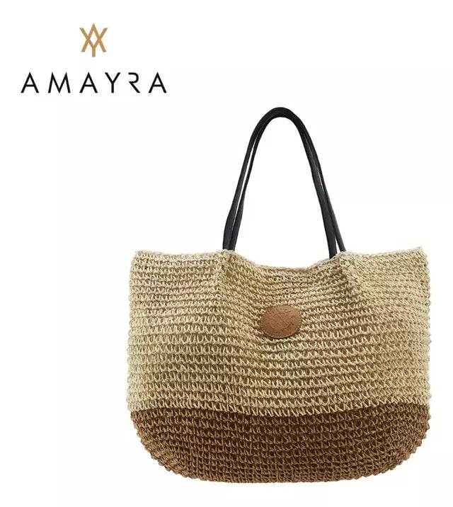 Cartera Mujer Bolso Amayra Tejido Bicolor Resistente Verano