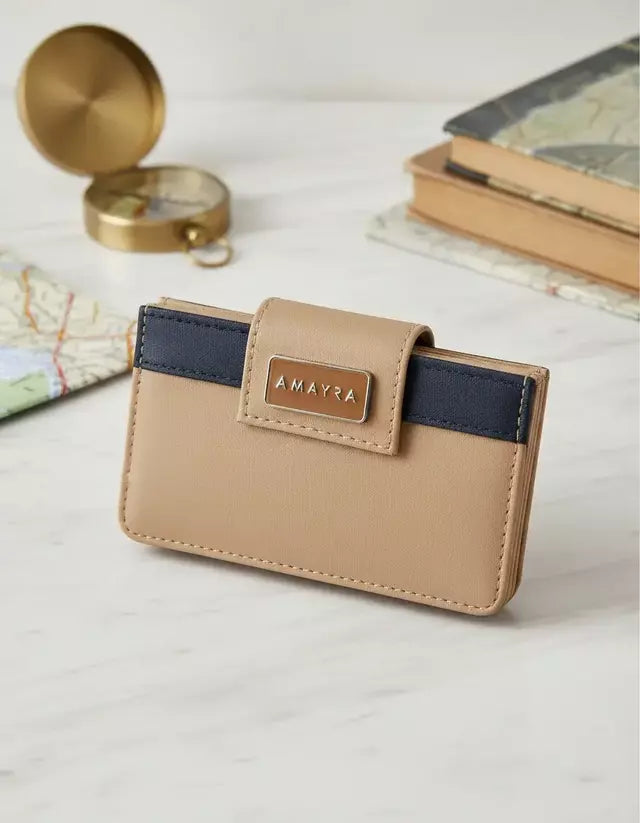 Tarjetero Mujer Con Botón Amayra Billetera Combinado Moda
