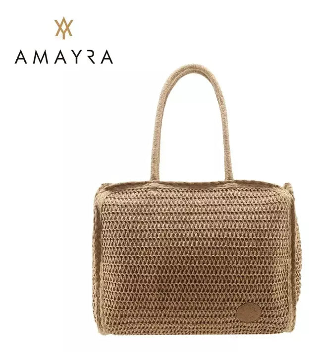 Cartera Mujer Bolso Tote Bag Amayra Calado Rigido Playa Moda