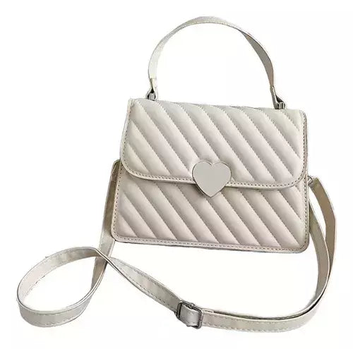 Cartera Mujer Herraje Corazón II Plateado Mini Bag Ecocuero