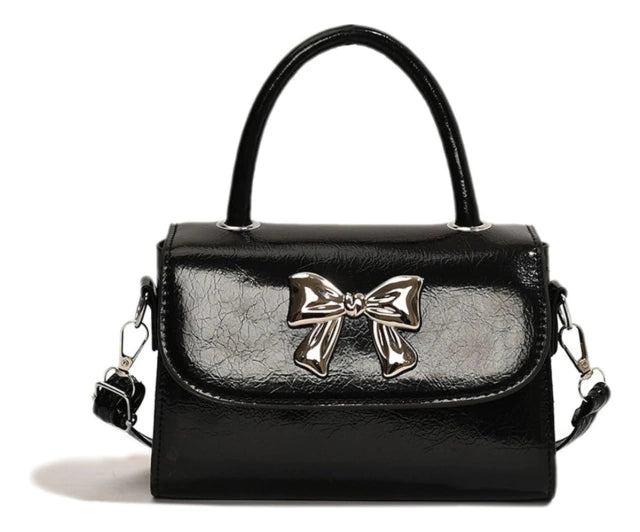 Cartera Mujer Minibag Bandolera Moño Acharolada Coquette