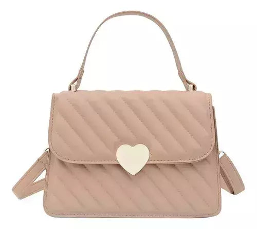 Cartera Mujer Herraje Corazón II Plateado Mini Bag Ecocuero
