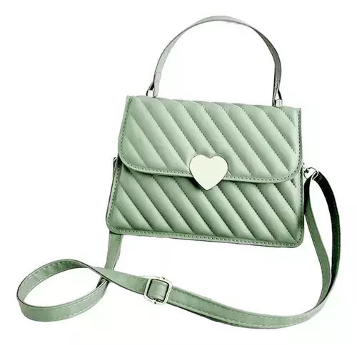 Cartera Mujer Herraje Corazón II Plateado Mini Bag Ecocuero
