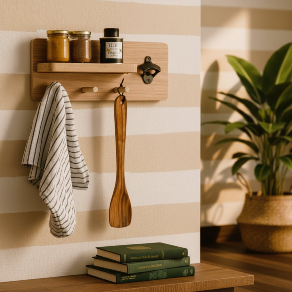 Destapador de Pared y Perchero x3 Ideal para Cocina, Quincho o Parrilla