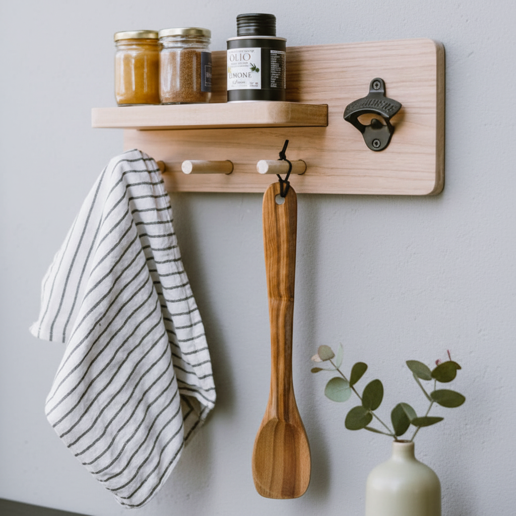 Destapador de Pared y Perchero x3 Ideal para Cocina, Quincho o Parrilla