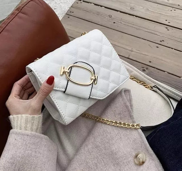 Cartera Mini Bags Rígida Cadena Herraje Dorados