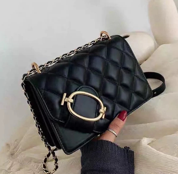 Cartera Mini Bags Rígida Cadena Herraje Dorados