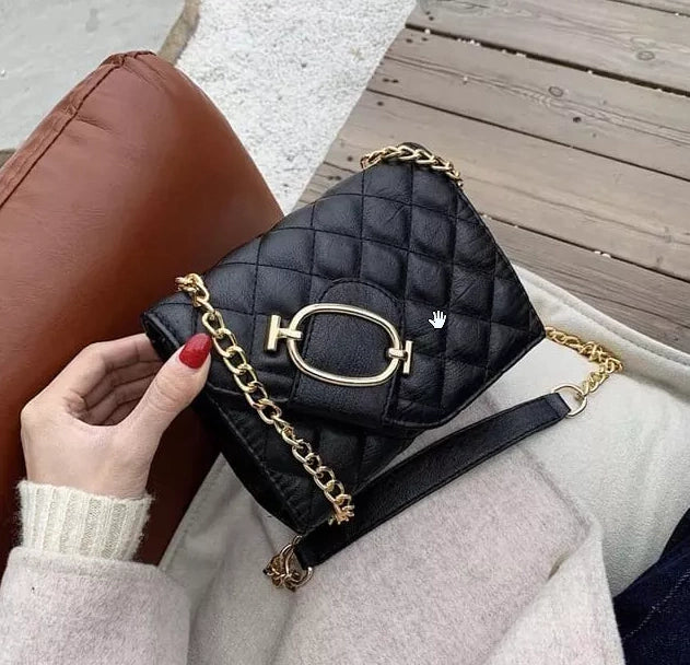 Cartera Mini Bags Rígida Cadena Herraje Dorados