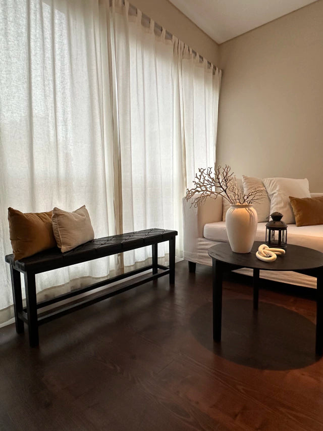 Banco Madera Maciza Laqueada Para Interior Tallado Capitoné