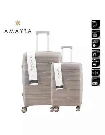 Set Valijas X2 Amayra Mediana Y Chica Viaje Candado Tsa