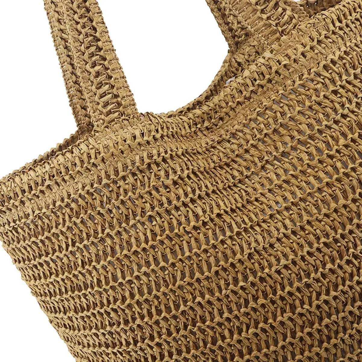 Cartera Mujer Bolso Playero Rafia Amayra Espacioso Verano Marrón