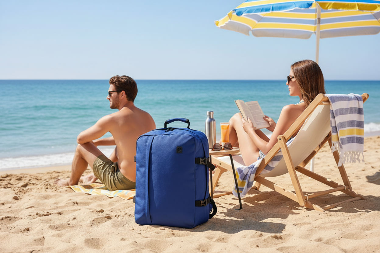 Mochila Unicross en la playa