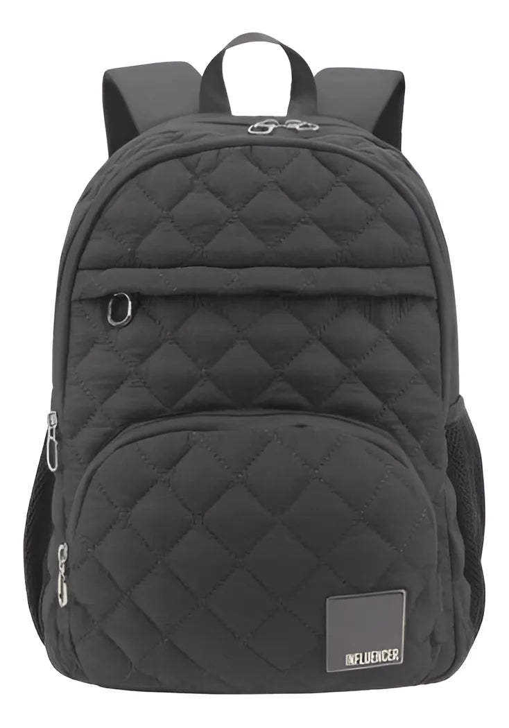 Mochilas  Influencer Portanotebook Cierre Con Enganche Antirobo  Gris Oscuro MatelassÃ©
