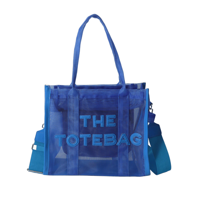 Cartera Mujer Bolso Totebag Nylon Transparente Miami Playa