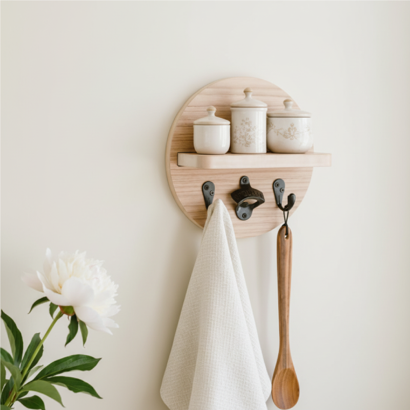 Destapador de Pared y Perchero x3 REDONDO Ideal para Cocina, Quincho o Parrilla