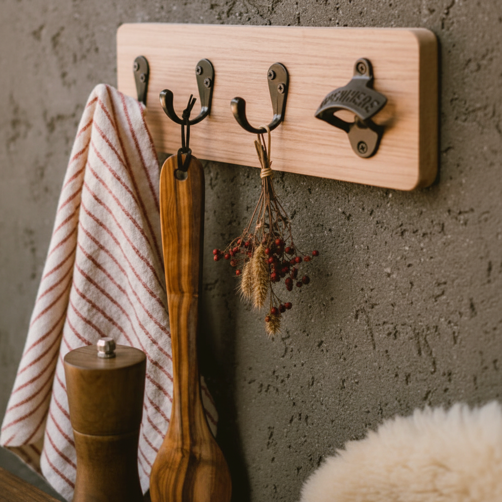 Destapador de Pared y Perchero x3 Ideal para Cocina, Quincho o Parrilla