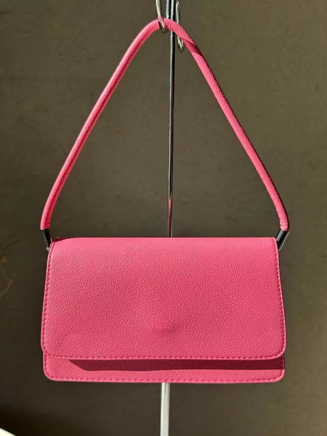 Cartera Mujer Minibag Lisa Solapa Hombro Herrajes Plata Cala