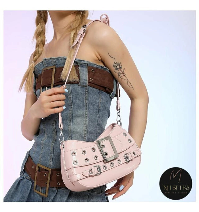 Cartera Mujer Bandolera Arlys Importada Con Hebilla Noche